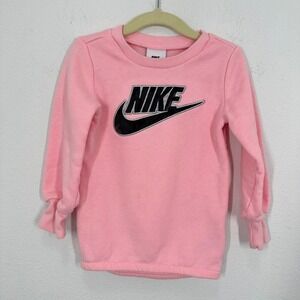 Nike‎ Kids Pink Long Sleeve Sweatshirt Tunic Logo Size 2T Toddler Girls Logo